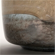 Pemberly Row Contemporary Short Blue/Gold/Chrome Urn Style Glass Vase