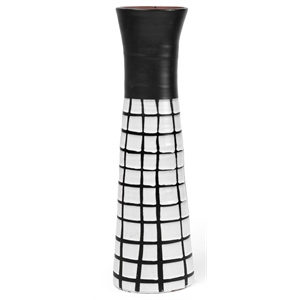Pemberly Row Modern Farmhouse Small Black/White Large Ceramic Vase