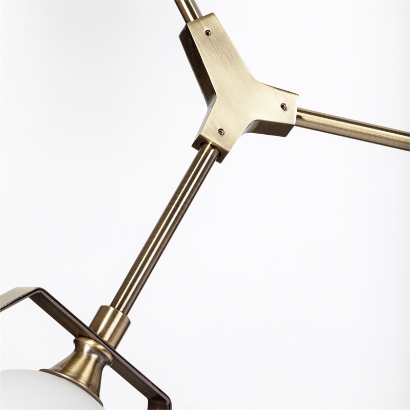 Pemberly Row Contemporary Brass tone Metal MultiArm 3 Light Chandelier