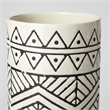 Pemberly Row Small Cream/Black Patterned Cylindrical Ceramic Vase