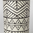 Pemberly Row Small Cream/Black Patterned Cylindrical Ceramic Vase
