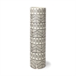 Pemberly Row Large Cream/Black Patterned Cylindrical Ceramic Vase