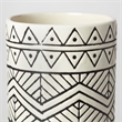 Pemberly Row Large Cream/Black Patterned Cylindrical Ceramic Vase