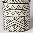Pemberly Row Large Cream/Black Patterned Cylindrical Ceramic Vase