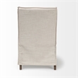 Pemberly Row Cream Fabric Slip-Cover Brown Wood Frame Dining Chair