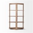 Pemberly Row 42Lx20Wx72H Light Brown Wood Four Shelf Shelving Unit