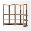Pemberly Row 42Lx20Wx72H Light Brown Wood Four Shelf Shelving Unit