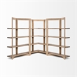 Pemberly Row 42Lx20Wx72H Light Brown Wood Four Shelf Shelving Unit