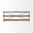 Pemberly Row 80Lx16Wx30H Brown Wood and Black Iron Console Table (Set of 2)