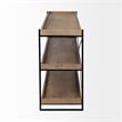 Pemberly Row 80Lx16Wx30H Brown Wood and Black Iron Console Table (Set of 2)
