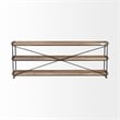 Pemberly Row 80Lx16Wx30H Brown Wood and Black Iron Console Table (Set of 2)