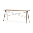 Pemberly Row 66x28.8 Medium Brown Wooden Cross-Braced Console Table