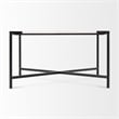 Pemberly Row Contemporary Marble & Metal Coffee Table in Black and White