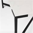 Pemberly Row Contemporary Marble & Metal Coffee Table in Black and White