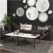 Pemberly Row Contemporary Marble & Metal Coffee Table in Black and White