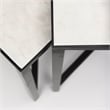 Pemberly Row 15x24 Set of Two Square Top White Marble & Black Iron Tables