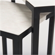 Pemberly Row 15x24 Set of Two Square Top White Marble & Black Iron Tables