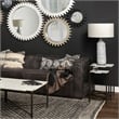 Pemberly Row 15x24 Set of Two Square Top White Marble & Black Iron Tables