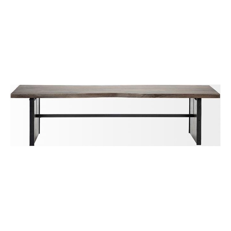 Pemberly Row 70x18 Live-Edge Wooden Medium Brown Dining Bench