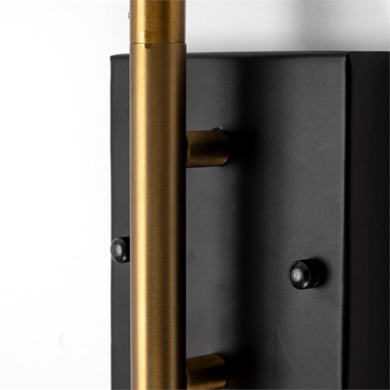 Pemberly Row 13x22 Black/Gold Metal Conical Shade Wall Sconce