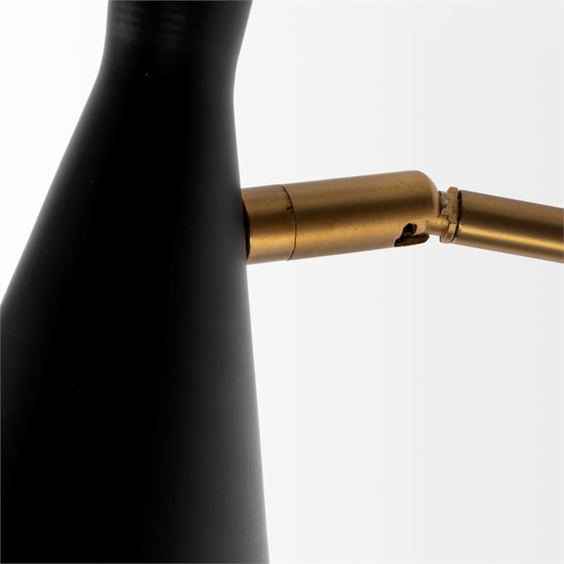 Pemberly Row 13x22 Black/Gold Metal Conical Shade Wall Sconce