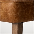 Pemberly Row Brown Faux Leather Seat with Wooden Legs Wingback Dining Chair
