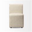 Pemberly Row Cream-Toned Fabric Brown Wooden Base Dining Chair (Set of 2)