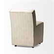 Pemberly Row Cream-Toned Fabric Brown Wooden Base Dining Chair (Set of 2)