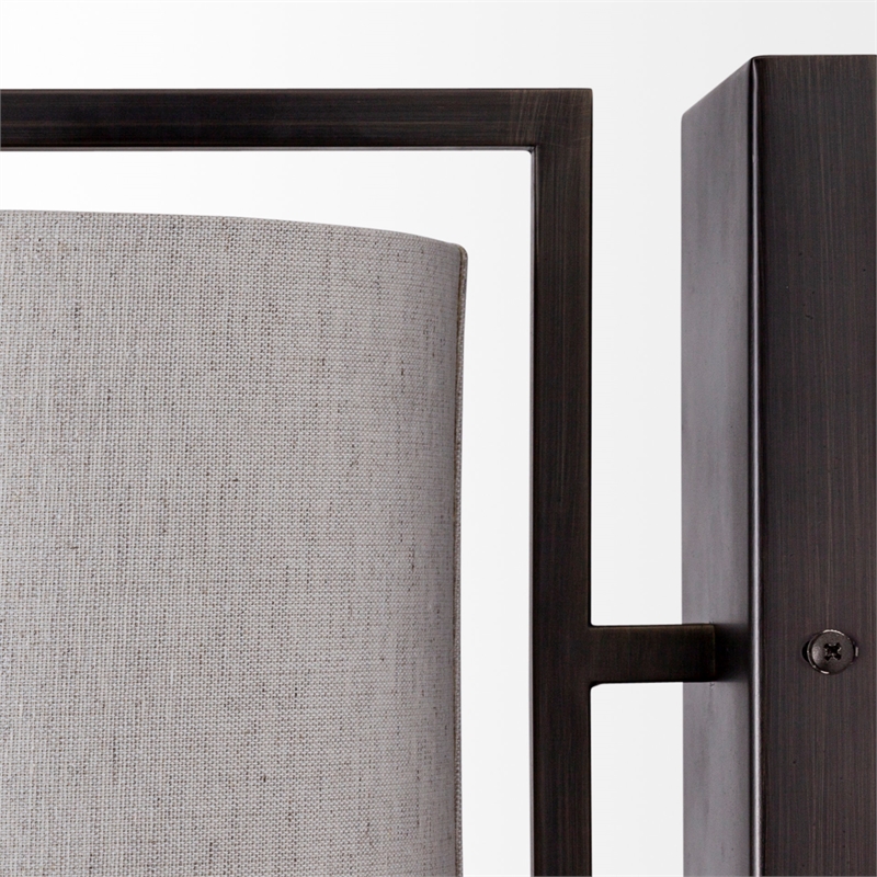 Pemberly Row 9x13 Black Toned Metal Cream Lampshade Wall Sconce