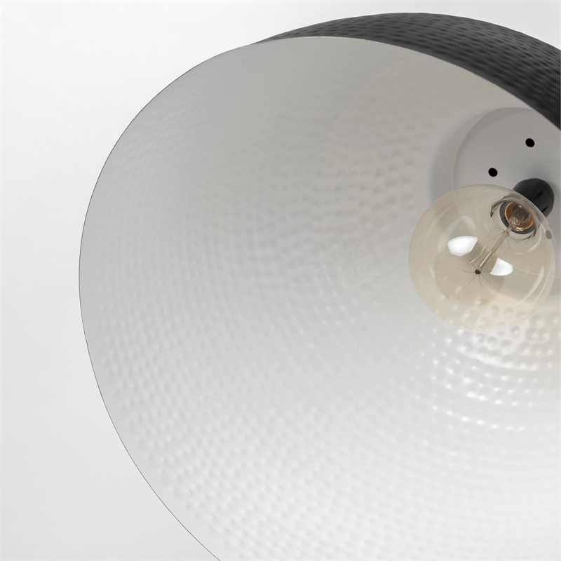 Pemberly Row 19x22 Metallic Gray Hammered Detail Pendant Light