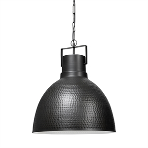 Pemberly Row 19x22 Metallic Gray Hammered Detail Pendant Light