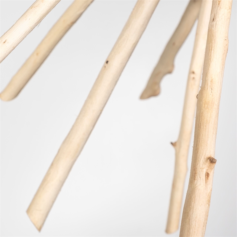 Pemberly Row 25x25 Blonde Brown Wood and Black Metal Six Bulb Pendant Light