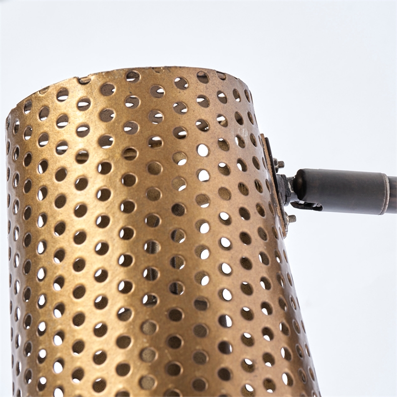 Pemberly Row 11x10.2 Gold Toned Perforated Metal Cone Wall Sconce