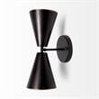 Pemberly Row 7.3x12.6 Black Metal with Gold Accent Double-Cone Wall Sconce