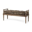 Pemberly Row 57x27.3 Jute Patterned Top & Brown/Grey Wood Base Bench