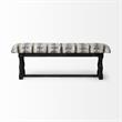Pemberly Row 56x19 Black Wood Base Woven-Leather Cushion Top Accent Bench