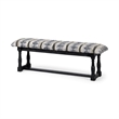 Pemberly Row 56x19 Black Wood Base Woven-Leather Cushion Top Accent Bench
