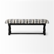 Pemberly Row 56x19 Black Wood Base Woven-Leather Cushion Top Accent Bench