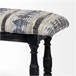 Pemberly Row 56x19 Black Wood Base Woven-Leather Cushion Top Accent Bench