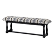 Pemberly Row 56x19 Black Wood Base Woven-Leather Cushion Top Accent Bench