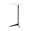Pemberly Row 15x27 Round Top White Marble & Black Iron Base Table