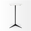 Pemberly Row 15x27 Round Top White Marble & Black Iron Base Table