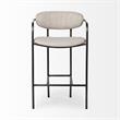 Pemberly Row Contemporary Counter Stool in Matte Black and Beige