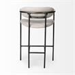 Pemberly Row Contemporary Counter Stool in Matte Black and Beige