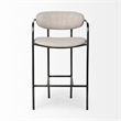 Pemberly Row Contemporary Counter Stool in Matte Black and Beige