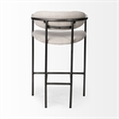 Pemberly Row Contemporary Counter Stool in Matte Black and Beige