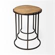 Pemberly Row Round Top Wood & Iron Nesting Tables in Brown (Set of 3)