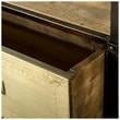 Pemberly Row Brass Toned Wood & Metal TV Stand Media Console TV up to 83