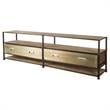 Pemberly Row Brass Toned Wood & Metal TV Stand Media Console TV up to 83