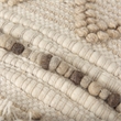 Pemberly Row Beige/Brown Wool Cotton and Felt Popcorn Stitch Square Pouf
